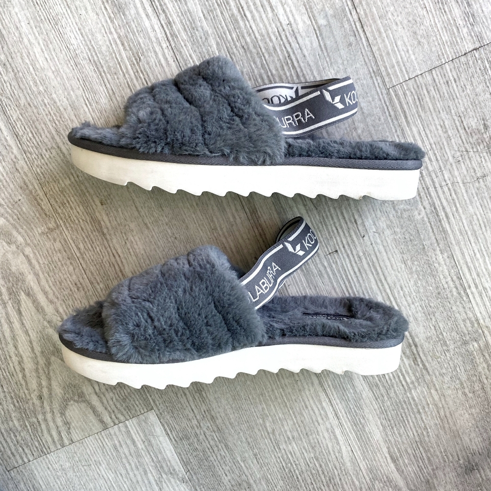Cozy Faux Fur Koolaburra by UGG Fuzz'n Slippers Size 8